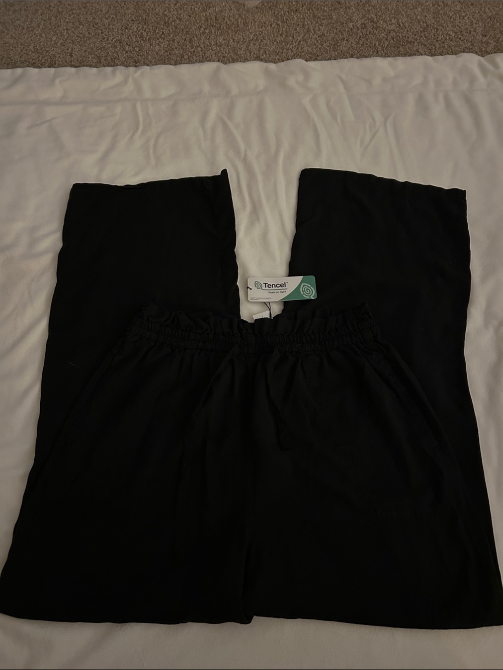 Love Tree “nwt” Black Tencel Wide-Leg Drawstring Lounge Pants Sz: L